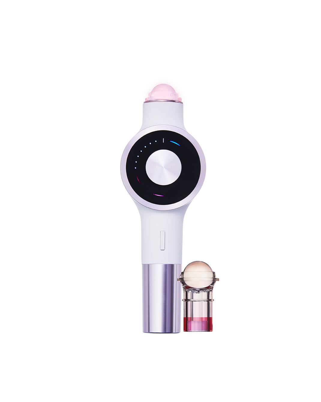 Lightinderm REPAIR program device and capsules for a 3-minute daily anti-aging treatment combining light therapy, photoactive ingredients, and tissue massage to target wrinkles, improve skin firmness, and restore radiance.