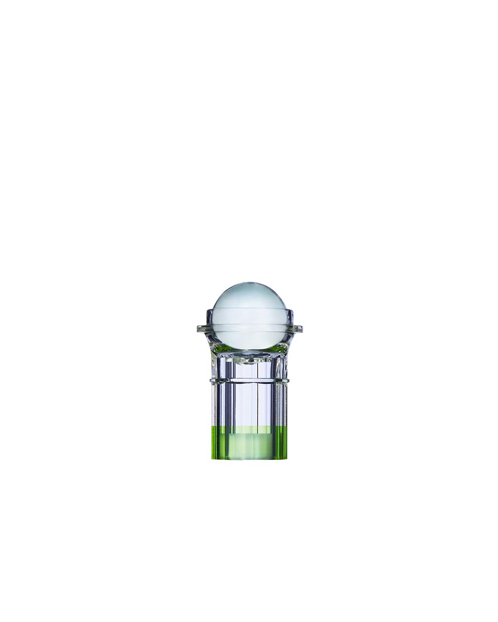 A bottle of Redness Relief Serum with a clear liquid visible inside, designed for skincare.