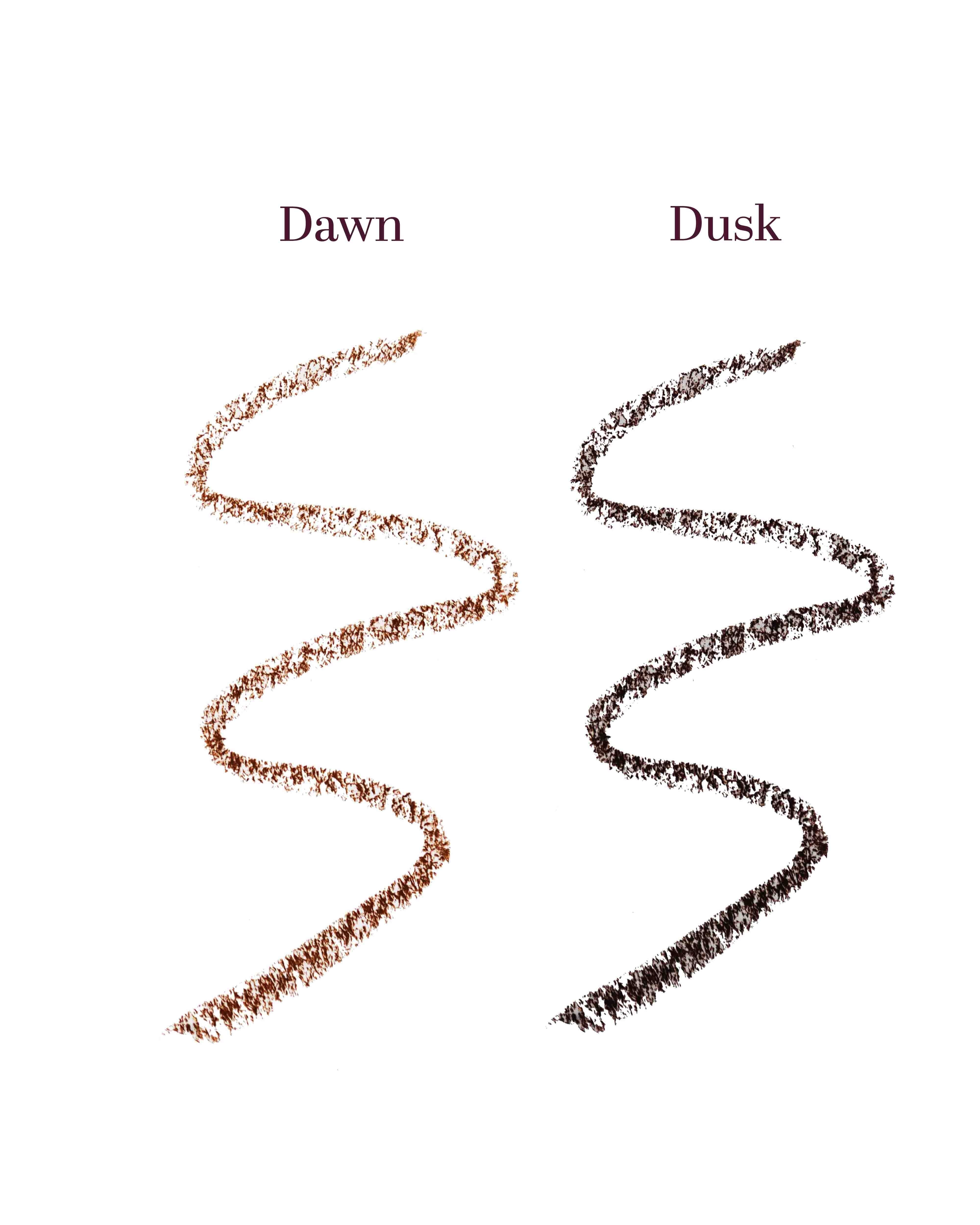Two wavy lines labeled 'Dawn' and 'Dusk' on a white background